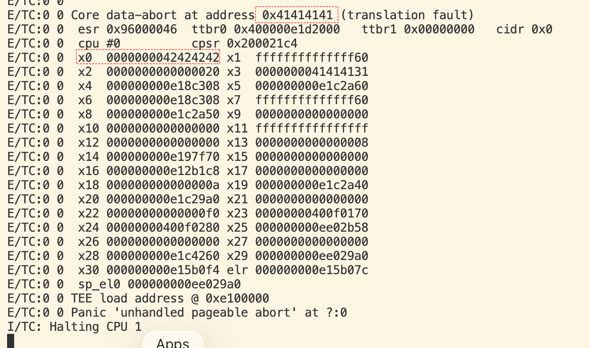 Write-what-where through a forged BGET chunk. The underwrite lays down a forged chunk's boundary tag and free-list links inside the scratch buffer, and the allocator's own unlink on the next free stores an attacker-chosen value to an attacker-chosen address.